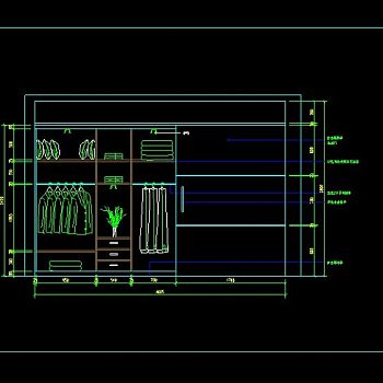 室内装修衣柜cad设计图纸