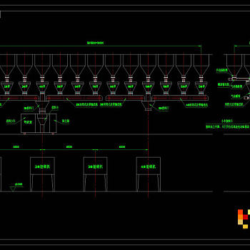 皮带机配料系统图CAD机械图纸