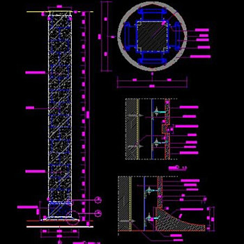 大理石包柱cad详细设计图