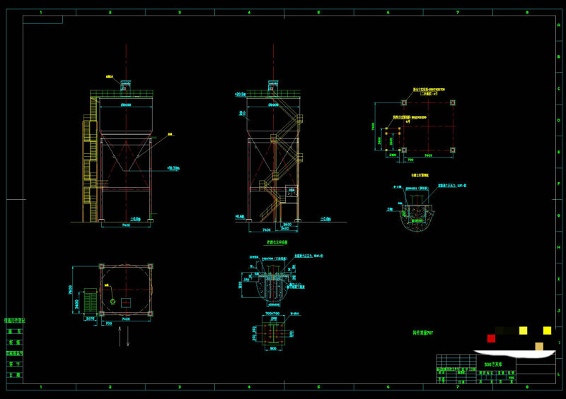 立方渣仓CAD机械<a href=https://www.yitu.cn/su/7937.html target=_blank class=infotextkey>图纸</a>