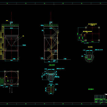 立方渣仓CAD机械图纸