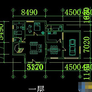 二层别墅设计图纸cad