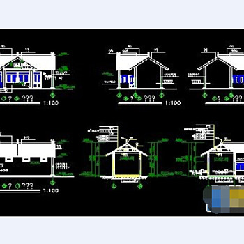 仿古公厕建筑图纸cad