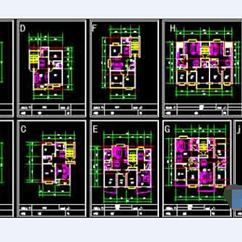 十种户型图cad设计方案