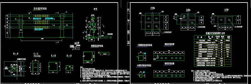 行车道护栏布置图cad图纸