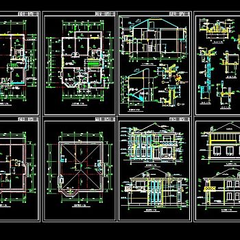 xx两层别墅设计cad施工图
