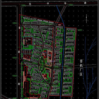 居住小区总平面图cad素材