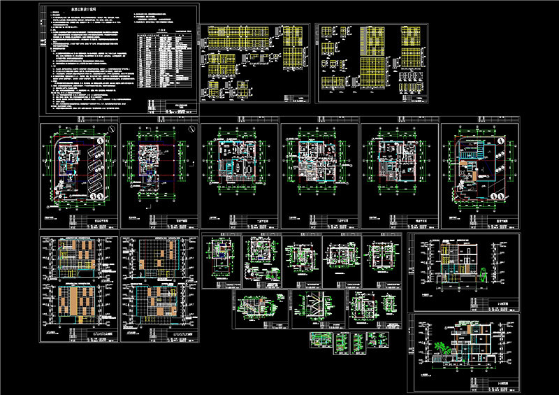 别墅全套建施图CAD<a href=https://www.yitu.cn/su/7937.html target=_blank class=infotextkey>图纸</a>