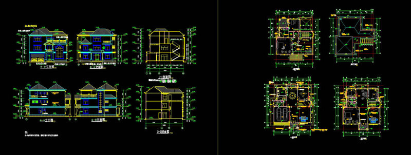 别墅施工CAD<a href=https://www.yitu.cn/su/7937.html target=_blank class=infotextkey>图纸</a>