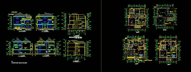 别墅施工CAD图纸