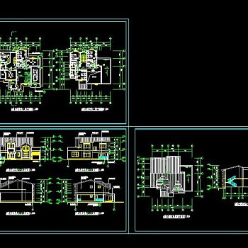 两层别墅建筑全套cad施工图纸