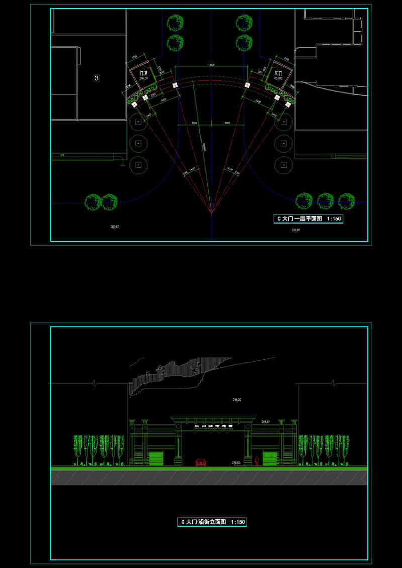 大门cad景观图