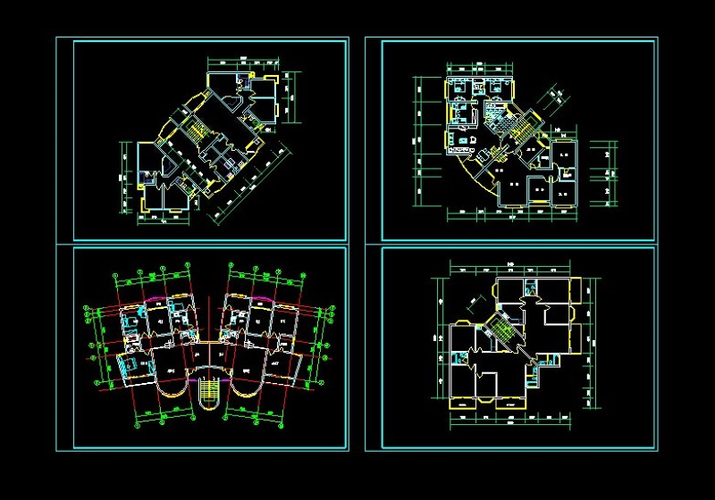 转角建筑<a href=https://www.yitu.cn/su/7212.html target=_blank class=infotextkey>户型</a>cad<a href=https://www.yitu.cn/su/7590.html target=_blank class=infotextkey>设计</a>施工<a href=https://www.yitu.cn/su/7937.html target=_blank class=infotextkey>图纸</a>