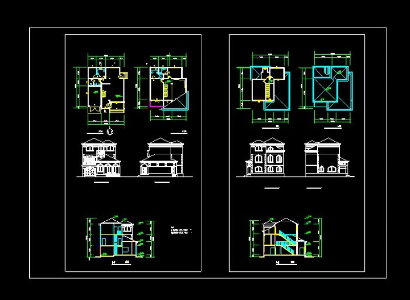 xx三层<a href=https://www.yitu.cn/su/8193.html target=_blank class=infotextkey>小别墅</a>整套cad建筑施工图