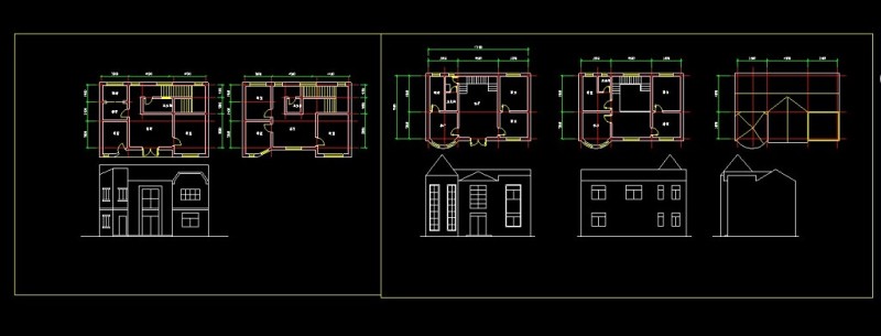 一套简单别墅cad<a href=https://www.yitu.cn/su/7590.html target=_blank class=infotextkey>设计</a>方案图