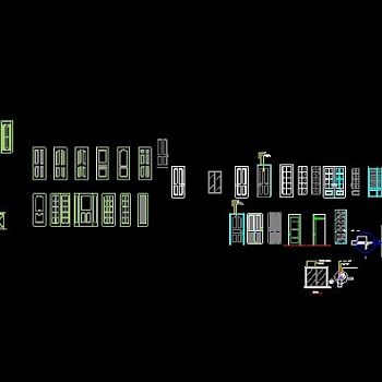 百种门式样cad立面图图块
