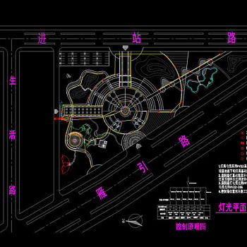 照明系统cad景观大样图纸