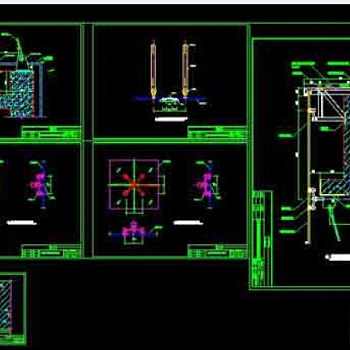 某建筑点式玻璃幕墙cad节点图