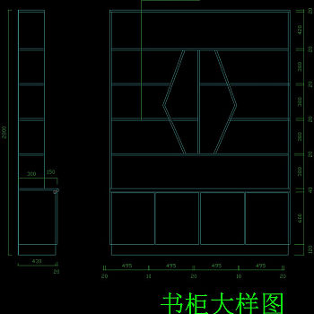 柜子素材cad图块