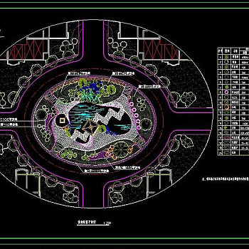 园林植物配置平面图cad图库