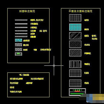 CAD图纸平面及立面填充及标注规范