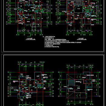 独立别墅户型图CAD图纸