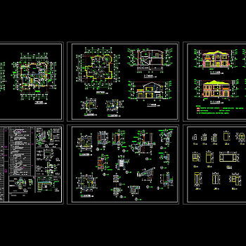 独立别墅全套施工图CAD图纸