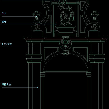 欧式大门cad图块