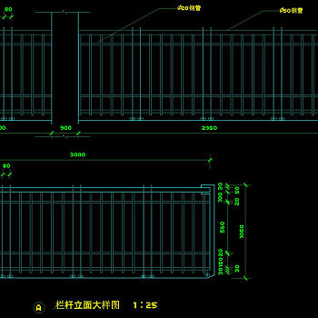 栏杆立面大样图cad图纸