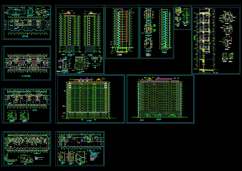 高层住宅全套cad施工图