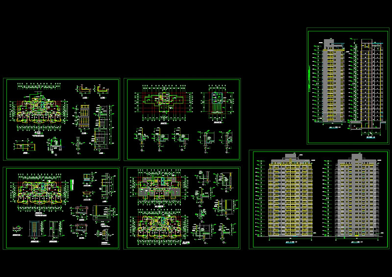 金海岸高层住宅cad施工图