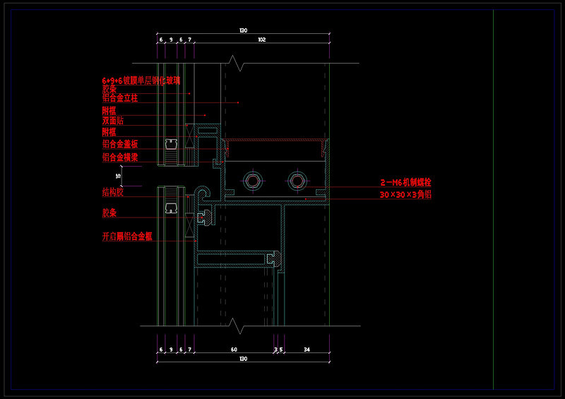 <a href=https://www.yitu.cn/su/7430.html target=_blank class=infotextkey>玻璃幕墙</a>节点大样cad图稿素材