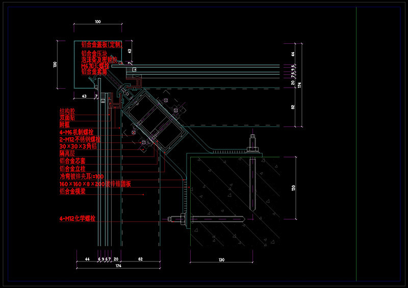 <a href=https://www.yitu.cn/su/7430.html target=_blank class=infotextkey>玻璃幕墙</a>结构cad<a href=https://www.yitu.cn/su/7937.html target=_blank class=infotextkey>图纸</a>素材