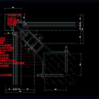 玻璃幕墙结构cad图纸素材