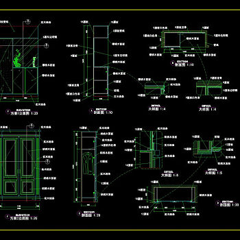 酒楼包间衣柜详图cad图纸