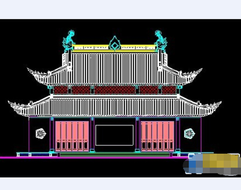 某古建祠堂<a href=https://www.yitu.cn/su/7293.html target=_blank class=infotextkey>建筑<a href=https://www.yitu.cn/su/7937.html target=_blank class=infotextkey>图纸</a></a>cad