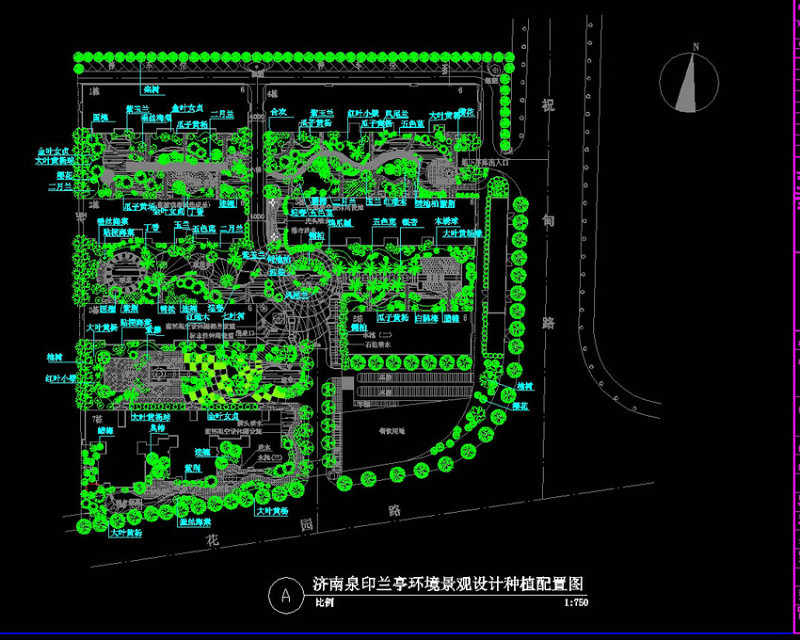 济南泉印兰<a href=https://www.yitu.cn/su/7053.html target=_blank class=infotextkey>亭</a>种植配置cad<a href=https://www.yitu.cn/su/7392.html target=_blank class=infotextkey>平面</a>图