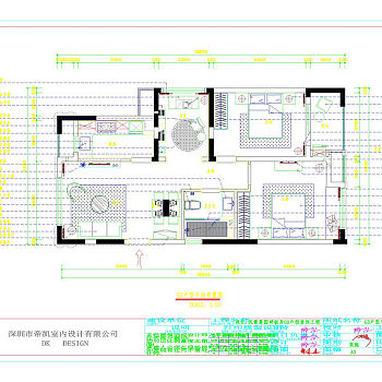 G3户型平面施工图cad图纸