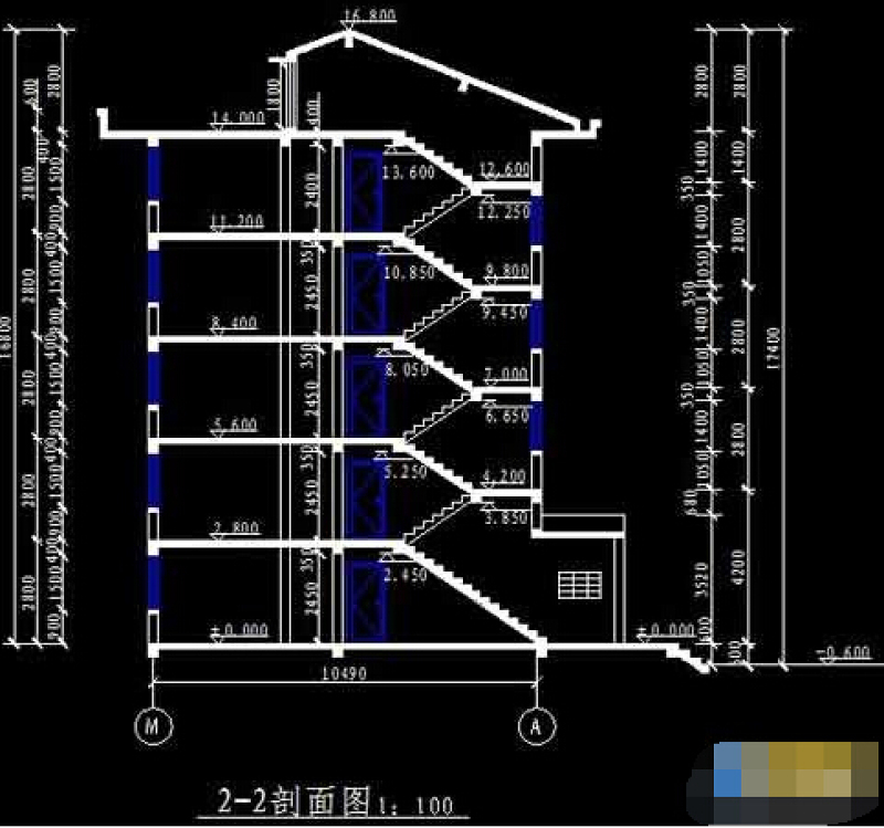 <a href=https://www.yitu.cn/su/7580.html target=_blank class=infotextkey>多层住宅</a>建筑剖面cad施工图