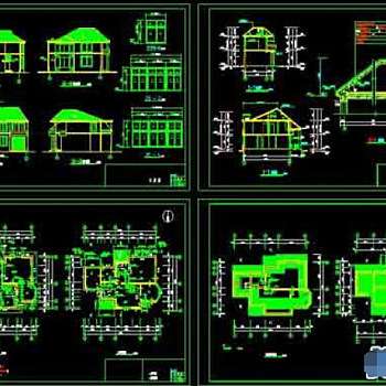 北方二层小别墅住宅建筑cad施工图纸