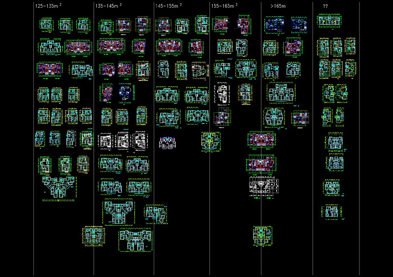 按面积分类的cad住宅<a href=https://www.yitu.cn/su/7212.html target=_blank class=infotextkey>户型</a>
