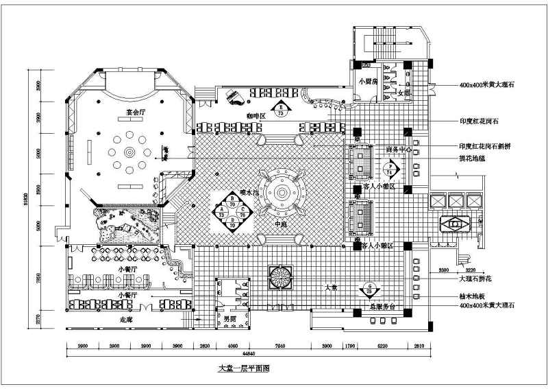 某宾馆建筑装修<a href=https://www.yitu.cn/su/7590.html target=_blank class=infotextkey>设计</a>CAD施工图