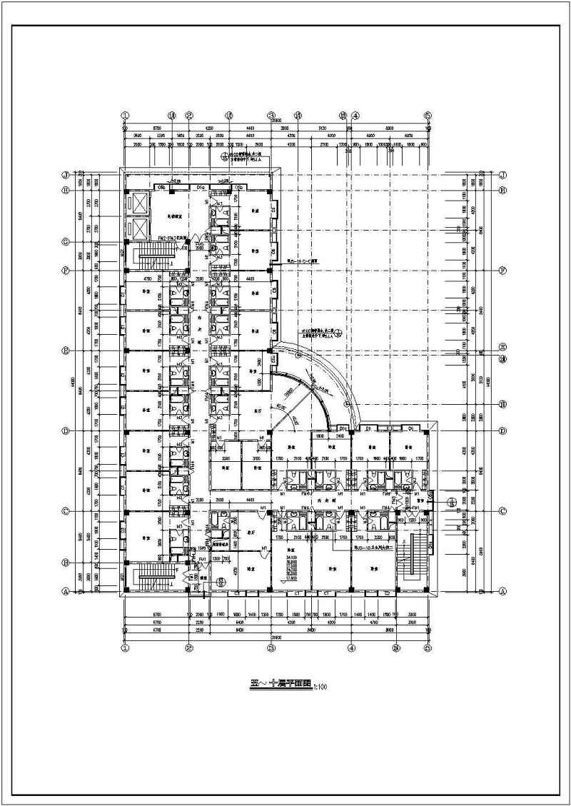 某高层<a href=https://www.yitu.cn/sketchup/jiudianjianzhu/index.html target=_blank class=infotextkey><a href=https://www.yitu.cn/su/7829.html target=_blank class=infotextkey>酒店</a>建筑</a>全套施工<a href=https://www.yitu.cn/su/7590.html target=_blank class=infotextkey>设计</a>CAD<a href=https://www.yitu.cn/su/7937.html target=_blank class=infotextkey>图纸</a>