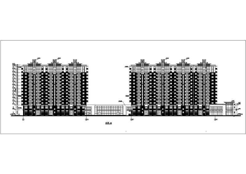 某现代风格14层高层<a href=https://www.yitu.cn/su/8146.html target=_blank class=infotextkey>住宅区</a>建筑施工图