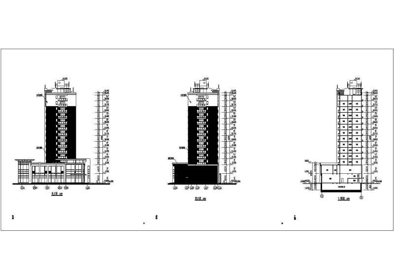 某现代风格14层高层<a href=https://www.yitu.cn/su/8146.html target=_blank class=infotextkey>住宅区</a>建筑施工图