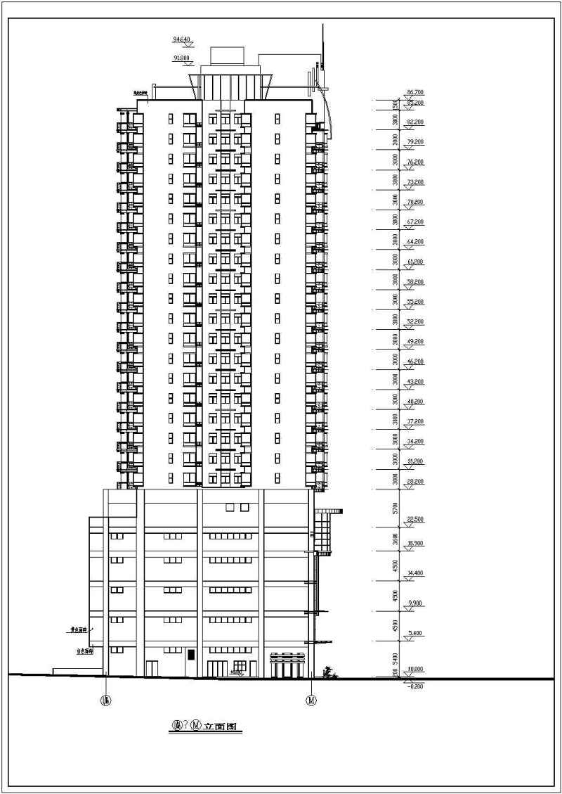 某高层住宅<a href=https://www.yitu.cn/su/8159.html target=_blank class=infotextkey>楼</a>建筑<a href=https://www.yitu.cn/su/7590.html target=_blank class=infotextkey>设计</a>图