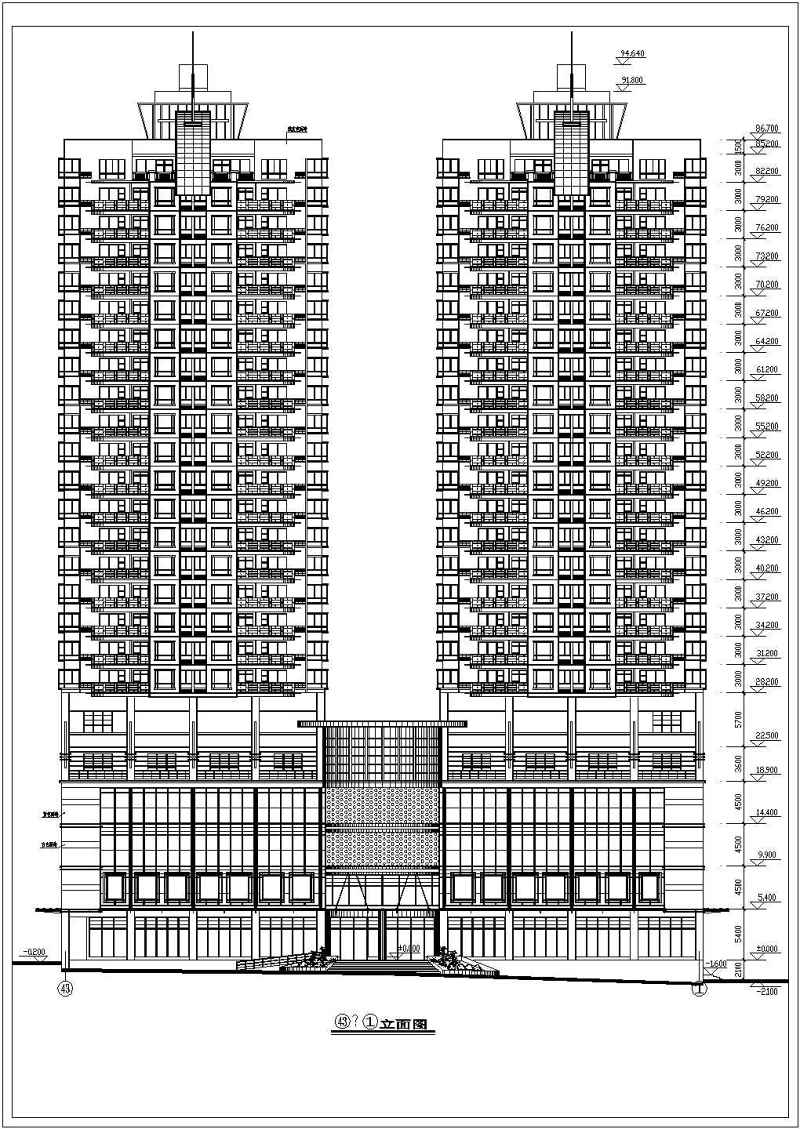 某高层住宅<a href=https://www.yitu.cn/su/8159.html target=_blank class=infotextkey>楼</a>建筑<a href=https://www.yitu.cn/su/7590.html target=_blank class=infotextkey>设计</a>图