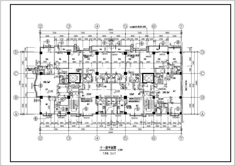 某高层住宅建筑<a href=https://www.yitu.cn/su/7590.html target=_blank class=infotextkey>设计</a>图