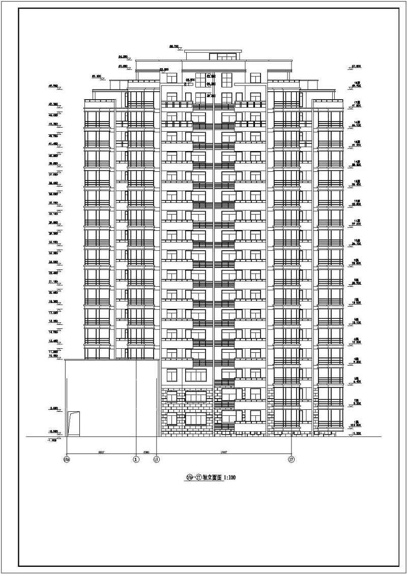 高层住宅<a href=https://www.yitu.cn/su/8159.html target=_blank class=infotextkey>楼</a>建筑施工图