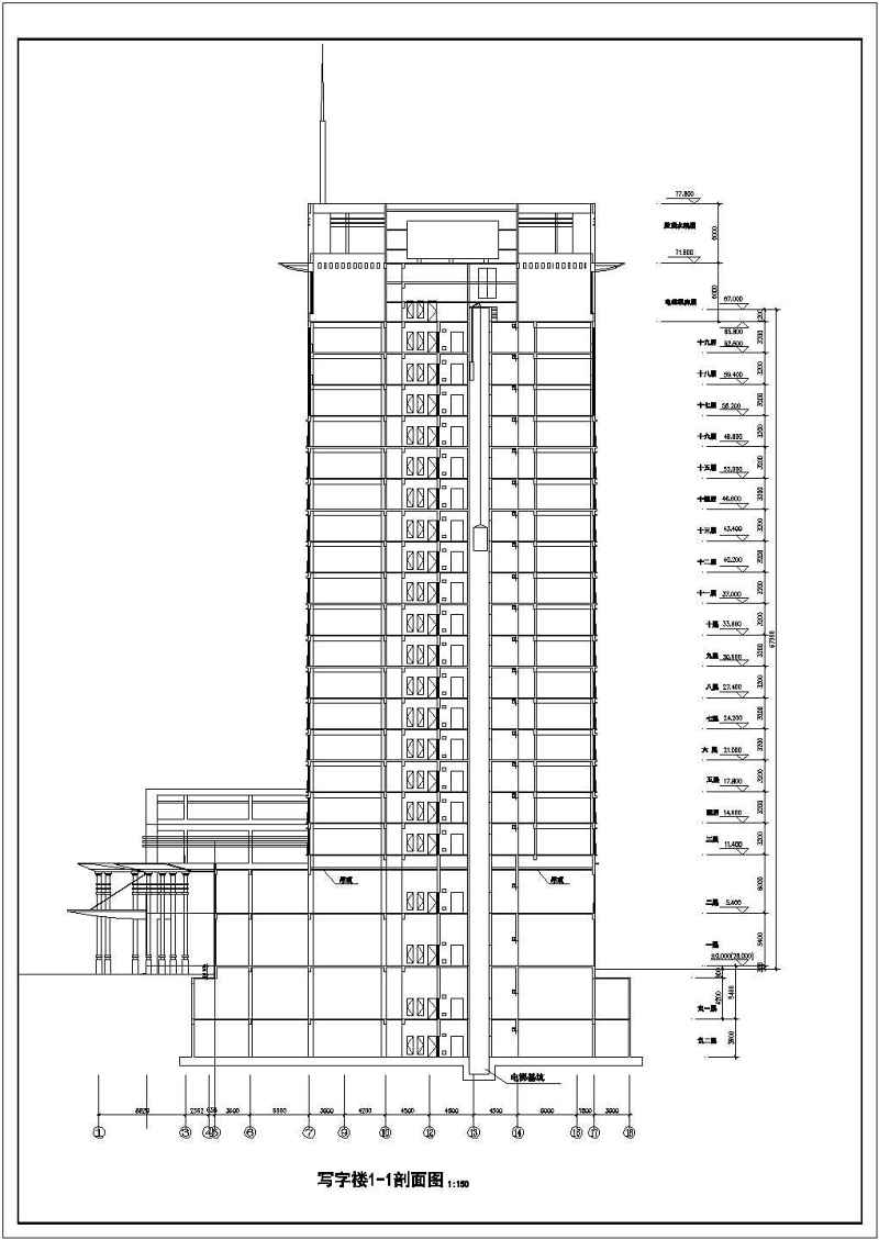 某高层写字<a href=https://www.yitu.cn/su/8159.html target=_blank class=infotextkey>楼</a>全套建筑<a href=https://www.yitu.cn/su/7590.html target=_blank class=infotextkey>设计</a>图